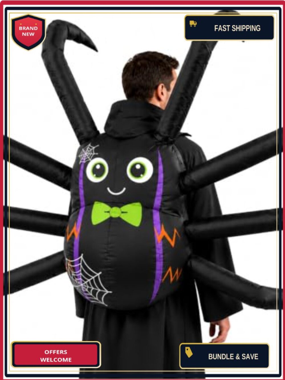 Inflatable Spider Costume Blow Up Spider Outfit Halloween Cosplay